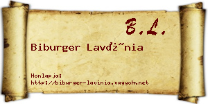 Biburger Lavínia névjegykártya